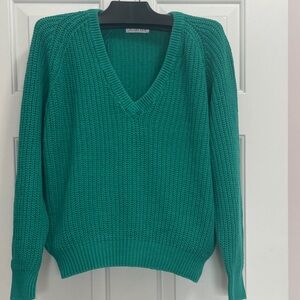 Icarus Brand Green V-Neck Sweater